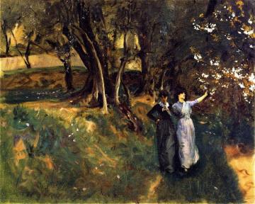 Landscape with Women in the Foreground Artwork by John Singer Sargent