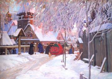 Nobleman's Arrival At The Monastery Artwork by Ivan Goryushkin-Sorokopudov