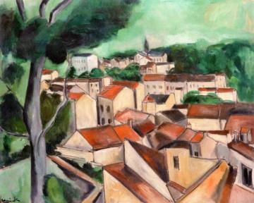 View Of A Village Artwork by Maurice De Vlaminck