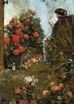 In the Garden at Villers-le-Bel Artwork by Frederick Childe Hassam