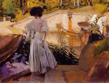 Maria, Watching the Fish, Granja Artwork by Joaquin Sorolla y Bastida