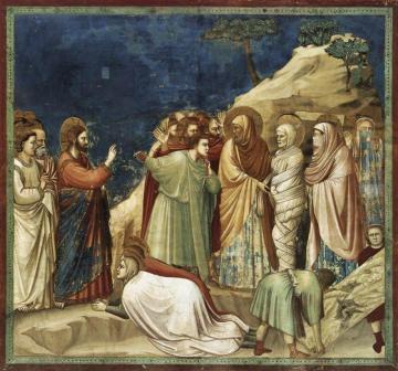 Scenes From The Life Of Christ: 9. Raising Of Lazarus (cappella Scrovegni (arena Chapel), Padua) Artwork by Giotto di Bondone