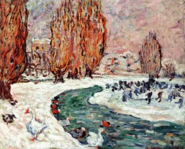 Skaters In Winter Artwork by Louis Valtat