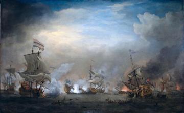 The Battle Of Kijkduin, 21 August 1673 Artwork by Willem van de Velde the Younger