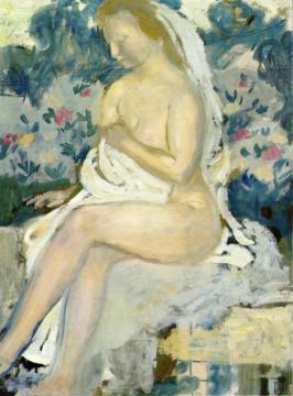 Bathsheeba, Blue Background Artwork by Maurice Denis
