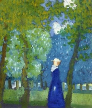 Woman In Blue Artwork by Maurice Denis
