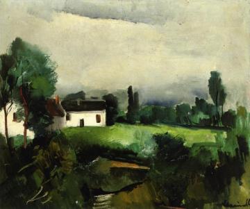 Landscape With Cottages Artwork by Maurice De Vlaminck