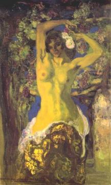 Nude Under The Grapevine Artwork by Hermen Anglada Camarasa