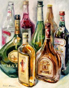 Bottles Artwork by Leonid Afremov