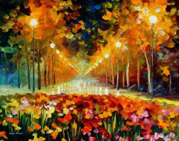 Alley of roses Artwork by Leonid Afremov