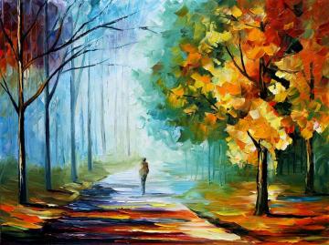 Alone in the fog Artwork by Leonid Afremov