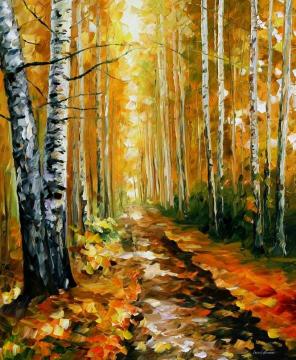 Autumn birches Artwork by Leonid Afremov