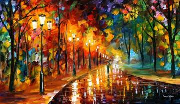 Alley Of The Memories Artwork by Leonid Afremov