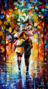 Bonded by the rain Artwork by Leonid Afremov