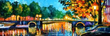 Amsterdam, Early Morning Artwork by Leonid Afremov