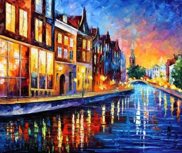 Amsterdam, Sunday Night Artwork by Leonid Afremov