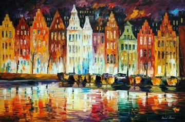 Amsterdam's panorama Artwork by Leonid Afremov