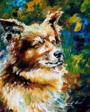 Brown Dog Artwork by Leonid Afremov