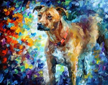 Dog 3 Artwork by Leonid Afremov