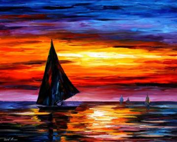 Away from the sunset Artwork by Leonid Afremov