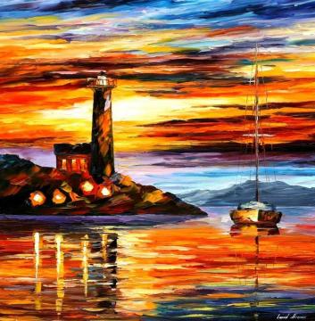 By the lighthouse Artwork by Leonid Afremov