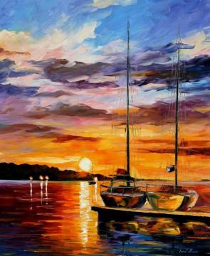 By The Dock Artwork by Leonid Afremov