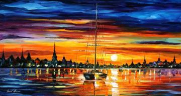 Calm sunset Artwork by Leonid Afremov