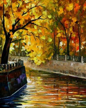 Autumn canal Artwork by Leonid Afremov