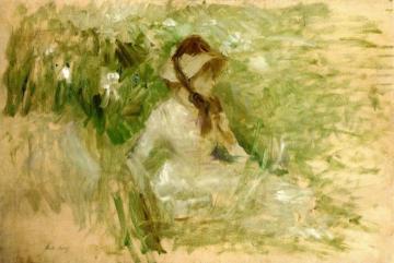 Young Woman Sitting on the Grass Artwork by Berthe Morisot