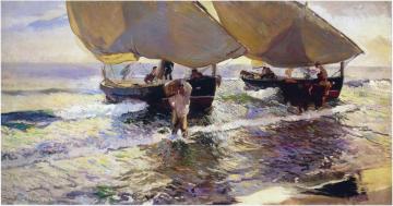 The Arrival of the Boats Artwork by Joaquin Sorolla y Bastida