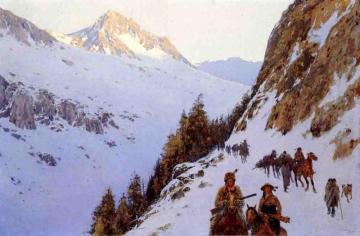 The Trail Over The Pass Artwork by Henry F. Farny