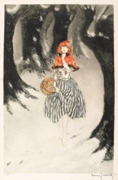 Red Riding Hood Artwork by Louis Icart