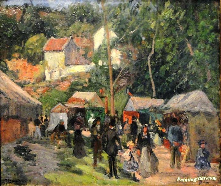 Festival at the Hermitage Artwork by Camille Pissarro