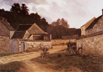 Village Street in Marlotte Artwork by Alfred Sisley