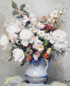 Flowers In A Jug Artwork by Marcel Dyf