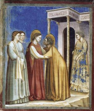 Scenes From The Life Of The Virgin: 7. Visitation (cappella Scrovegni (arena Chapel), Padua) Artwork by Giotto di Bondone