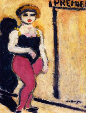 Woman In Pink Tights Artwork by Kees Van Dongen