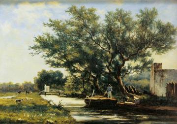 Ship Canal Artwork by Johan Hendrik Weissenbruch