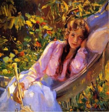 Girl In A Hammock Artwork by Donna Schuster