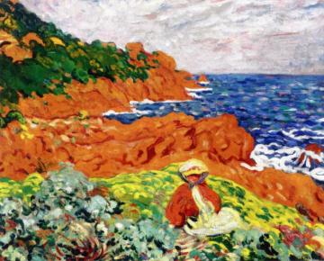 Suzane Valtat On The Shore At Anthéor Artwork by Louis Valtat