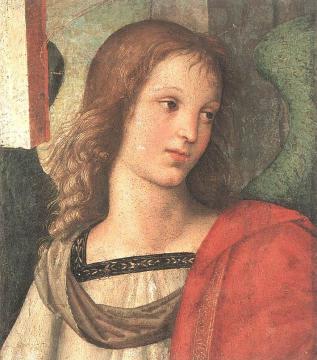 Angel (fragment of the Baronci Altarpiece) Artwork by Raphael