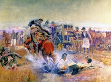 Bronc For Breakfast Artwork by Charles Marion Russell