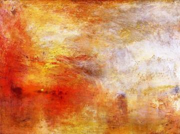 Sun Setting over a Lake Artwork by Joseph Mallord William Turner