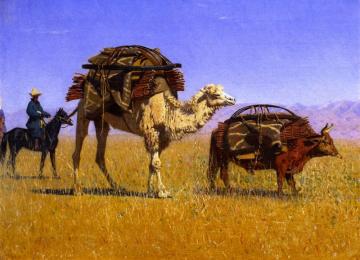 Migration Of The Kirghiz Artwork by Vasily Vasilevich Vereshchagin