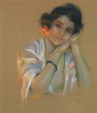 Portrait Of A Young Woman Artwork by Delphin Enjolras