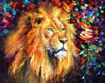 Lion Artwork by Leonid Afremov