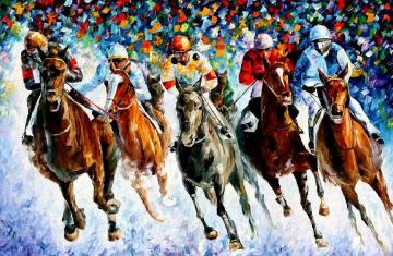Race On The Snow Artwork by Leonid Afremov