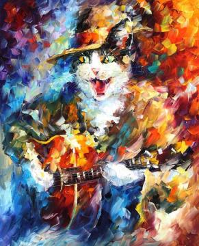 Romantic cat Artwork by Leonid Afremov