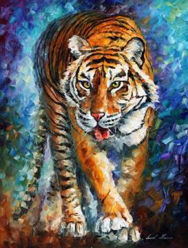 Strong tiger Artwork by Leonid Afremov