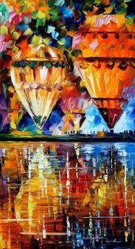 Balloon reflections Artwork by Leonid Afremov
